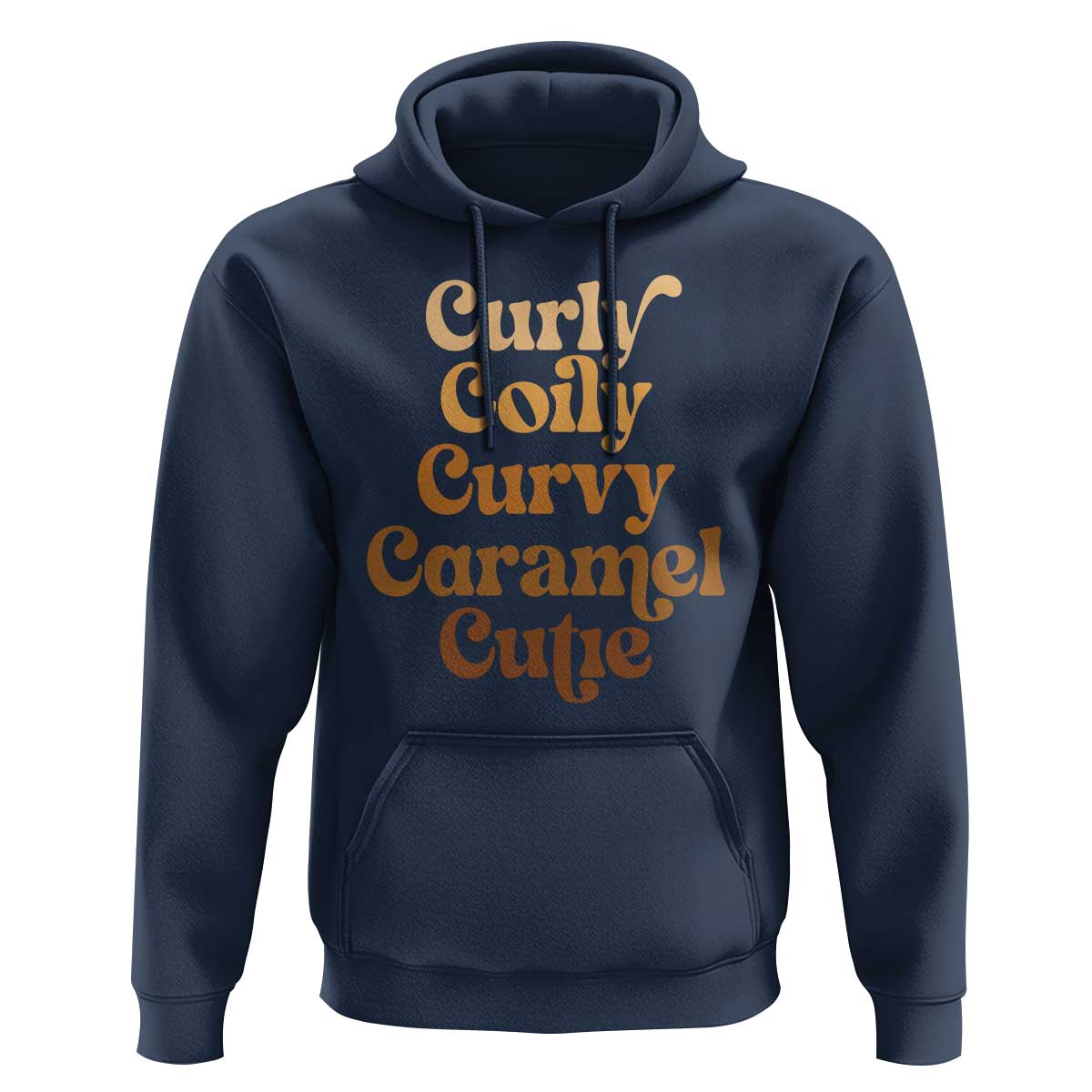 Afro Black Hair Melanin Hoodie Curly Coily Curvy Caramel Cutie
