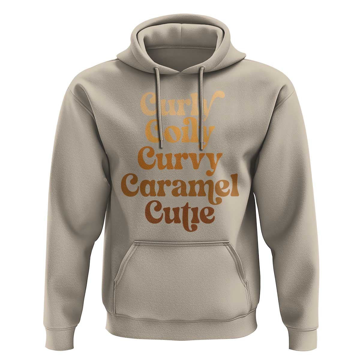 Afro Black Hair Melanin Hoodie Curly Coily Curvy Caramel Cutie