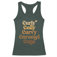 Afro Black Hair Melanin Racerback Tank Top Curly Coily Curvy Caramel Cutie