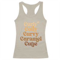 Afro Black Hair Melanin Racerback Tank Top Curly Coily Curvy Caramel Cutie