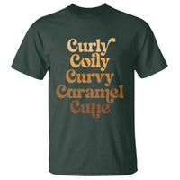 Afro Black Hair Melanin T Shirt Curly Coily Curvy Caramel Cutie