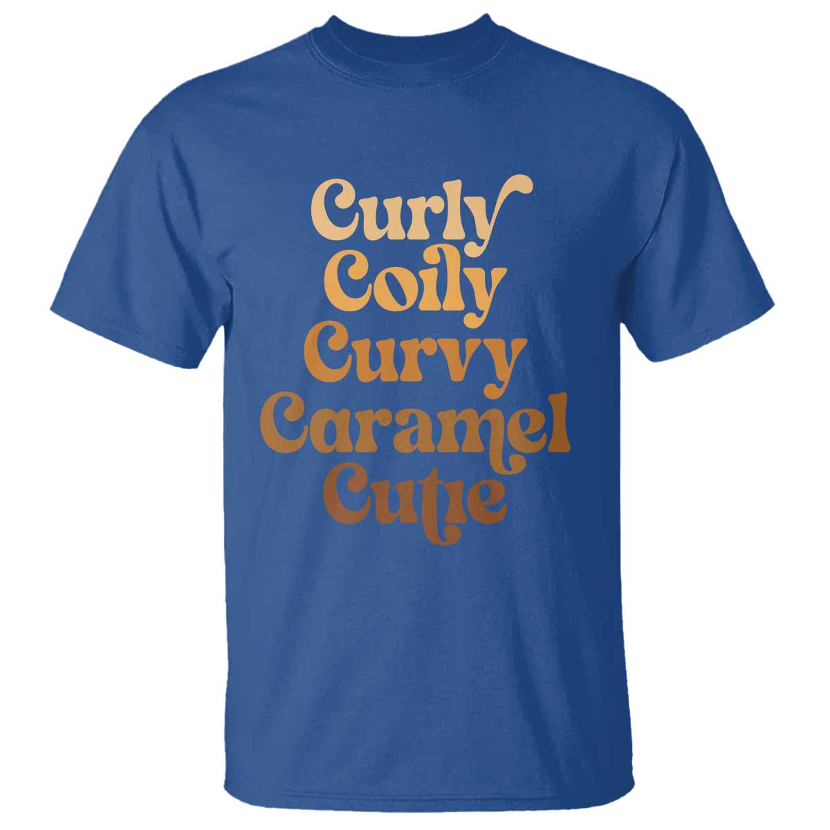 Afro Black Hair Melanin T Shirt Curly Coily Curvy Caramel Cutie