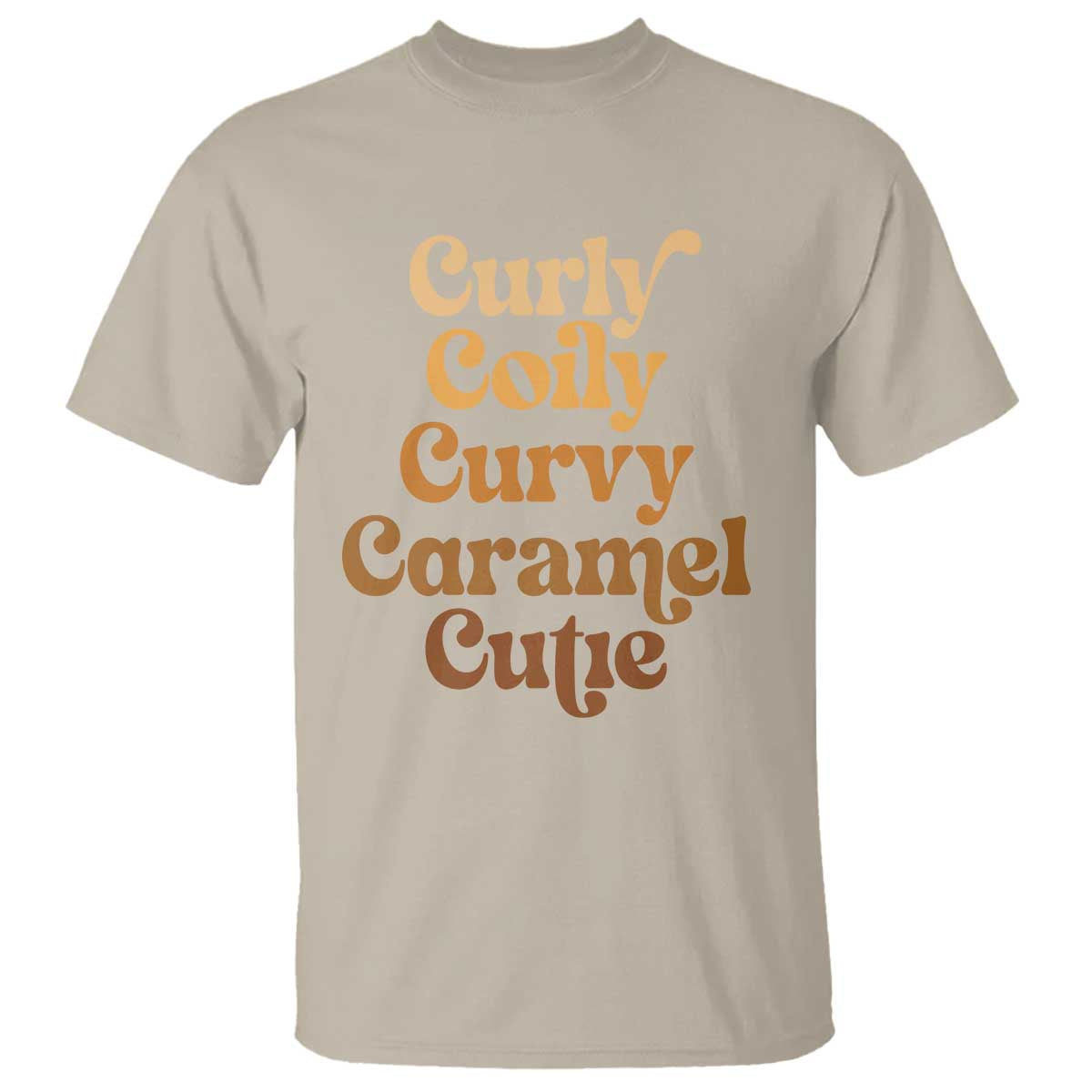 Afro Black Hair Melanin T Shirt Curly Coily Curvy Caramel Cutie