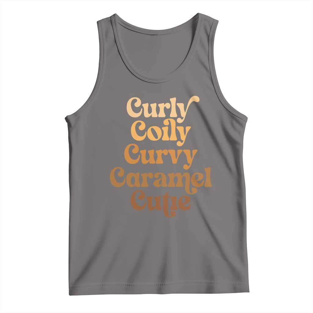 Afro Black Hair Melanin Tank Top Curly Coily Curvy Caramel Cutie