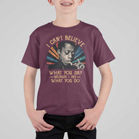 James Baldwin Inspirational Quotes T Shirt For Kid I Can't Believe What You Say Because I See What You Do Retro Stripes