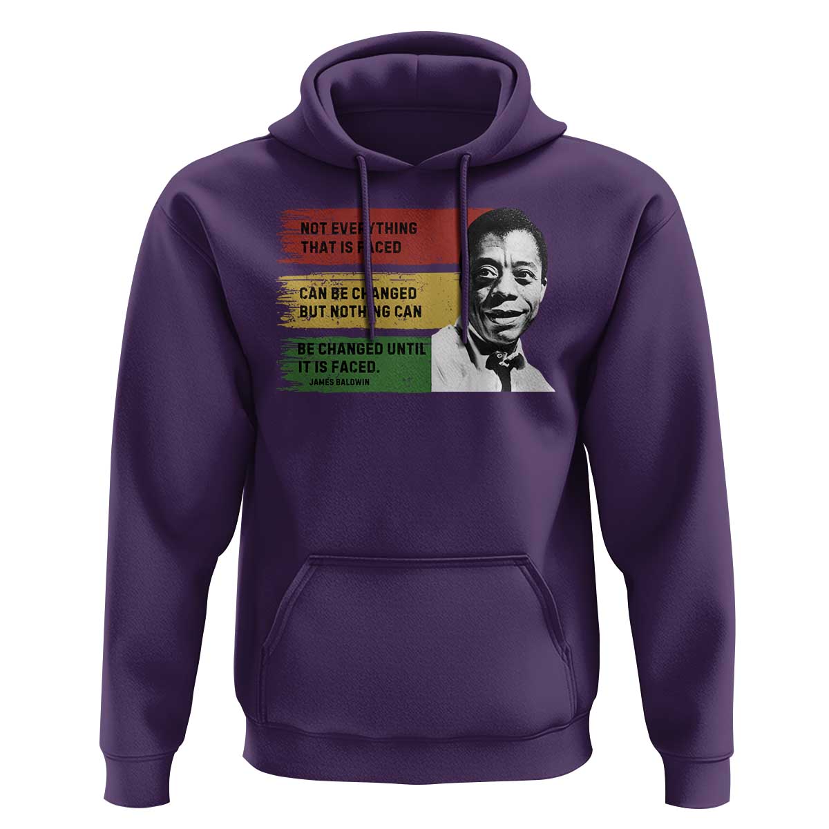 James Baldwin Inspirational Quotes Hoodie Not Everything That Is Faced Can Be Changed But Nothing Can Be Changed Until It Is Faced