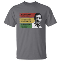 James Baldwin Inspirational Quotes T Shirt Not Everything That Is Faced Can Be Changed But Nothing Can Be Changed Until It Is Faced
