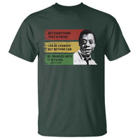James Baldwin Inspirational Quotes T Shirt Not Everything That Is Faced Can Be Changed But Nothing Can Be Changed Until It Is Faced