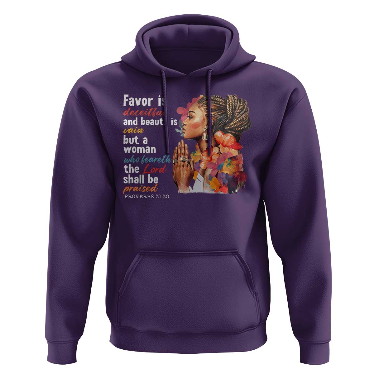 Christian African American Hoodie Favor Is Deceitful And Beauty Is Vain