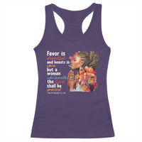 Christian African American Racerback Tank Top Favor Is Deceitful And Beauty Is Vain