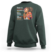 Christian African American Sweatshirt Favor Is Deceitful And Beauty Is Vain