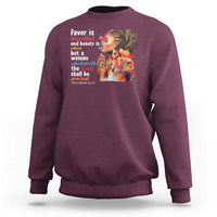 Christian African American Sweatshirt Favor Is Deceitful And Beauty Is Vain