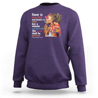Christian African American Sweatshirt Favor Is Deceitful And Beauty Is Vain