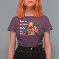 Christian African American T Shirt For Women Favor Is Deceitful And Beauty Is Vain