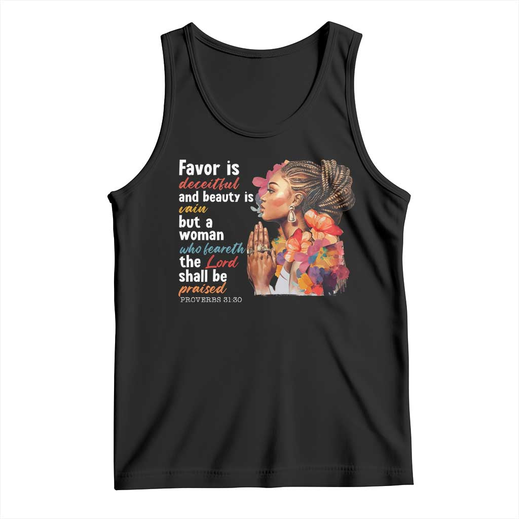 Christian African American Tank Top Favor Is Deceitful And Beauty Is Vain