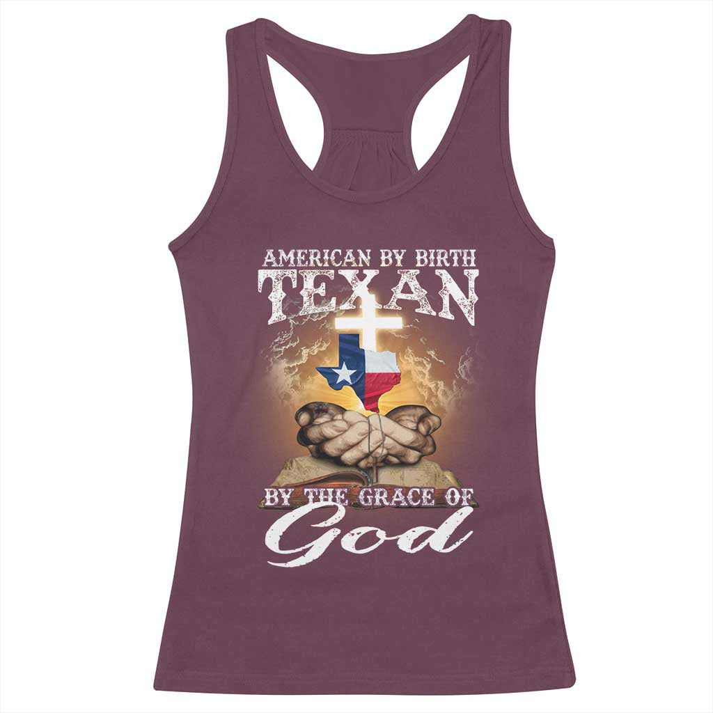 American Texan Jesus Racerback Tank Top American By Birth Texan By The Grace Of God