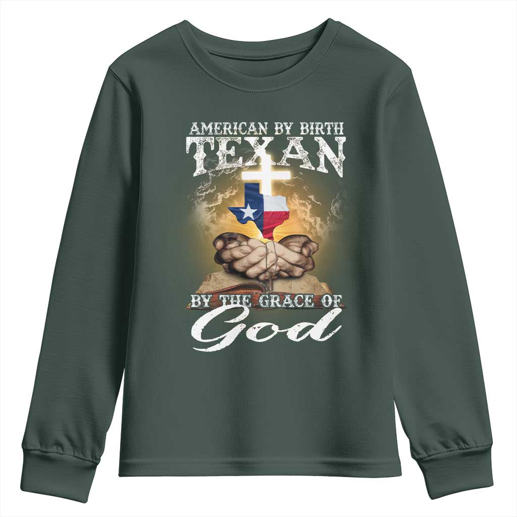 American Texan Jesus Youth Sweatshirt American By Birth Texan By The Grace Of God