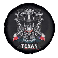 Funny American Texan Spare Tire Cover I Am A BBQ Eating Beer Drinking Gun Owning Texan