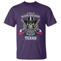 Funny American Texan T Shirt I Am A BBQ Eating Beer Drinking Gun Owning Texan