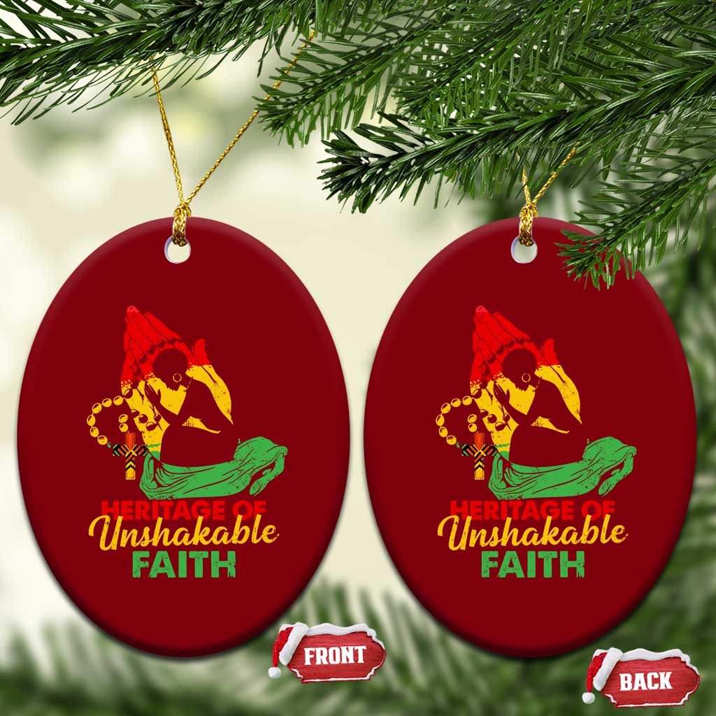 Christian African American Ceramic Ornament Heritage Of Unshakable Faith Black History Month - Wonder Print Shop