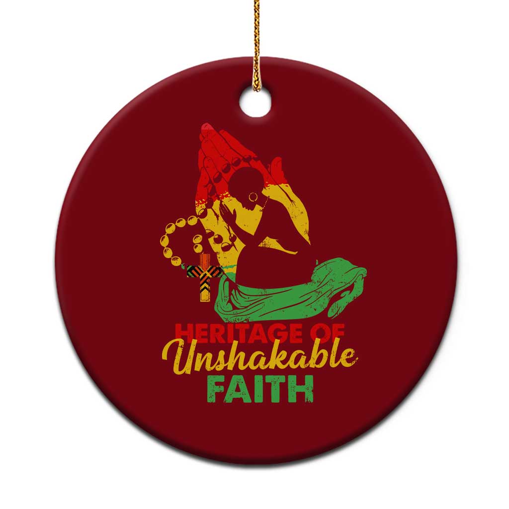 Christian African American Ceramic Ornament Heritage Of Unshakable Faith Black History Month - Wonder Print Shop