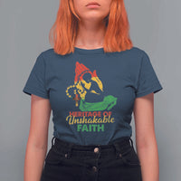 Christian African American T Shirt For Women Heritage Of Unshakable Faith Black History Month