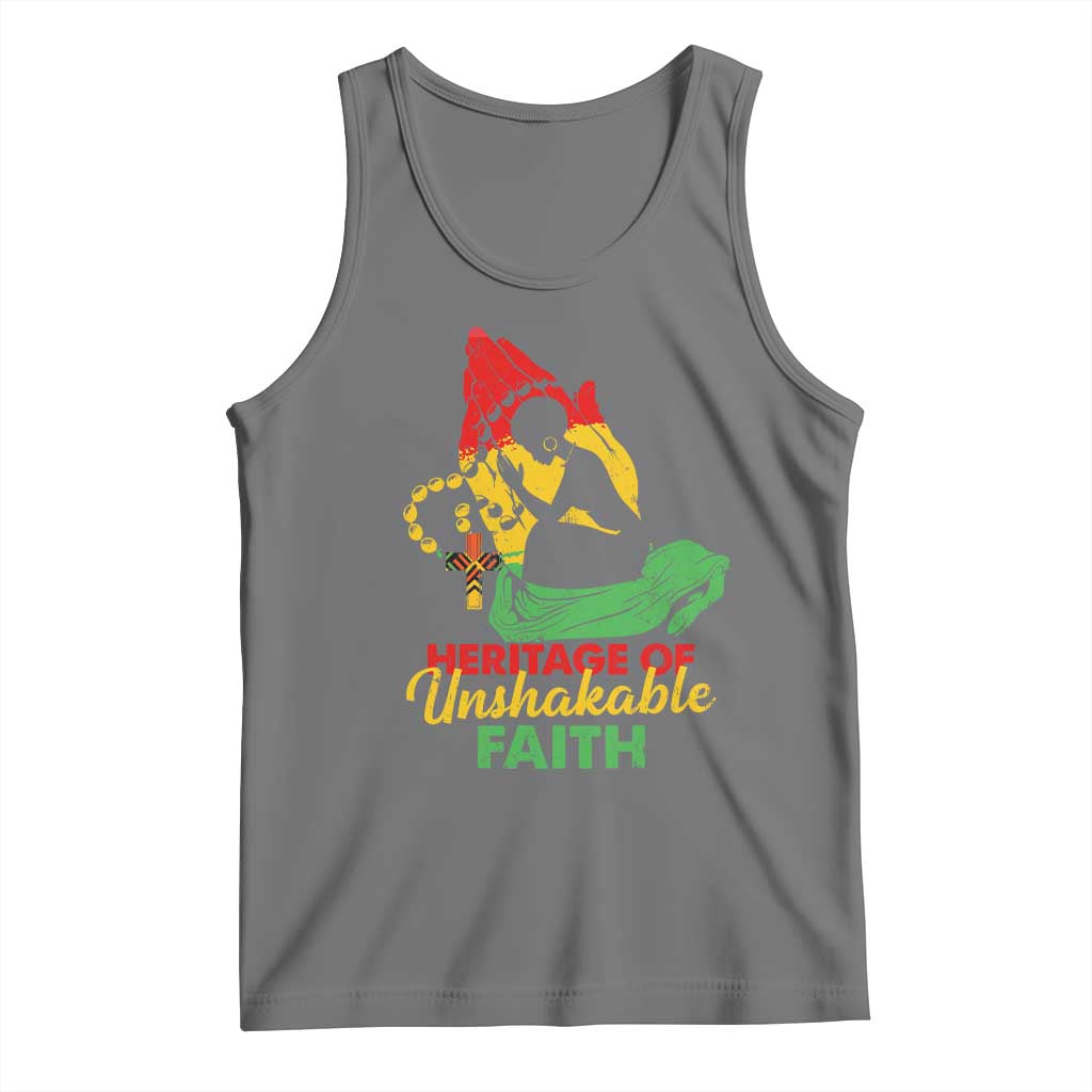 Christian African American Tank Top Heritage Of Unshakable Faith Black History Month