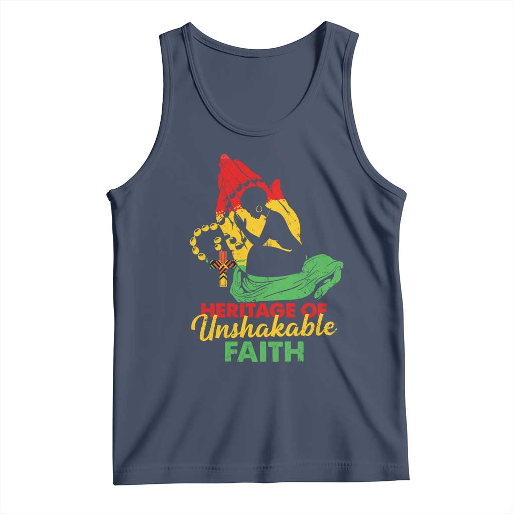 Christian African American Tank Top Heritage Of Unshakable Faith Black History Month
