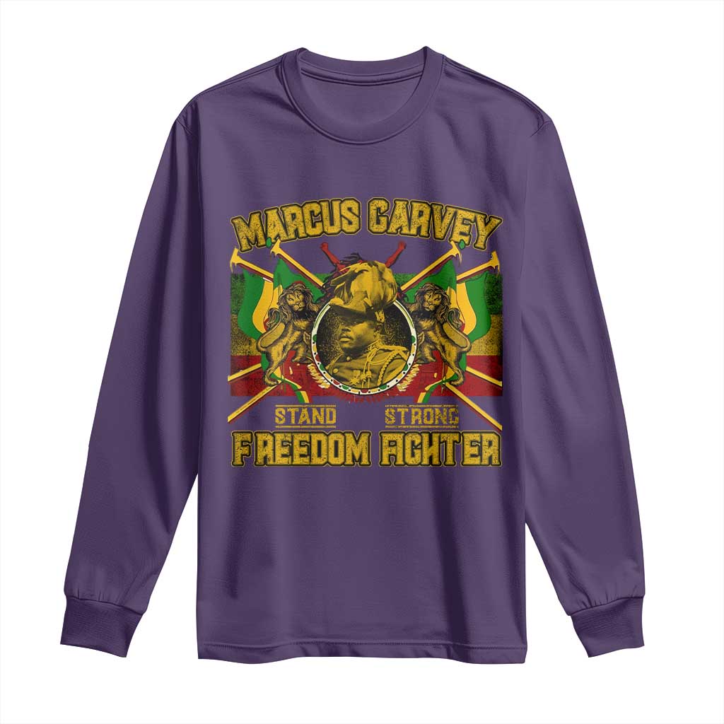 Marcus Garvey Long Sleeve Shirt Stand Strong Freedom Fighter Black History Month