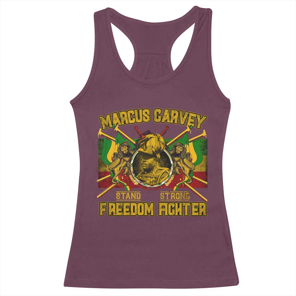 Marcus Garvey Racerback Tank Top Stand Strong Freedom Fighter Black History Month