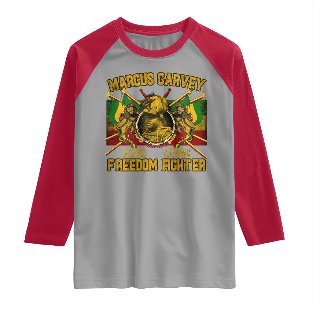 Marcus Garvey Raglan Shirt Stand Strong Freedom Fighter Black History Month
