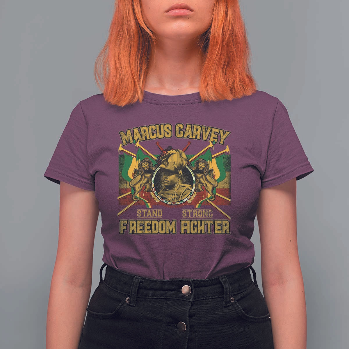 Marcus Garvey T Shirt For Women Stand Strong Freedom Fighter Black History Month