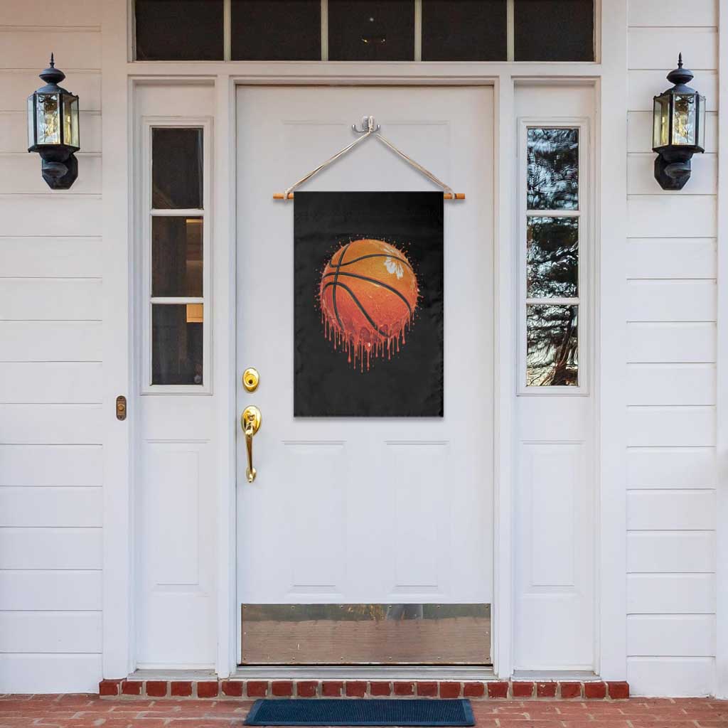 Funny Basketball Drip Splash Graphic Garden Flag