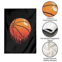 Funny Basketball Drip Splash Graphic Garden Flag