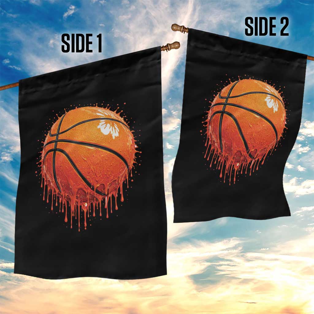 Funny Basketball Drip Splash Graphic Garden Flag