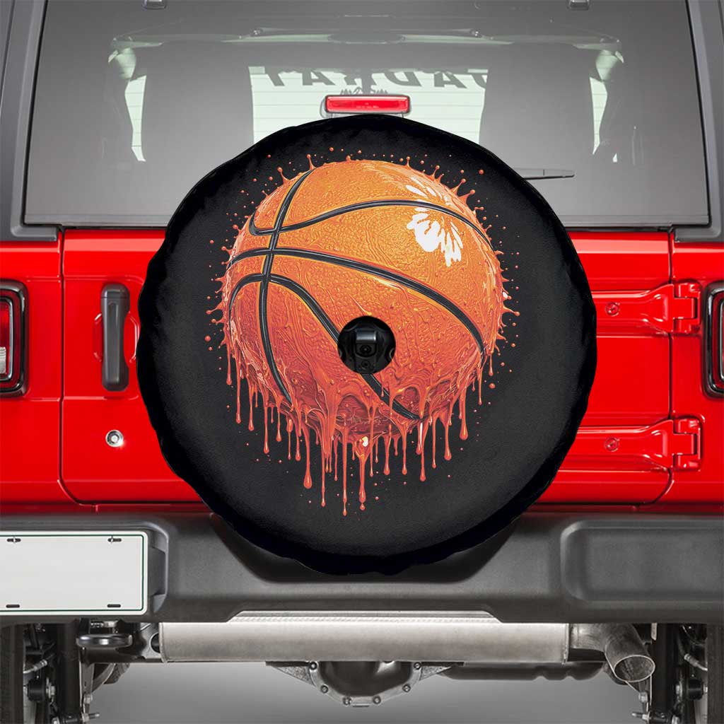 Funny Basketball Drip Splash Graphic Spare Tire Cover