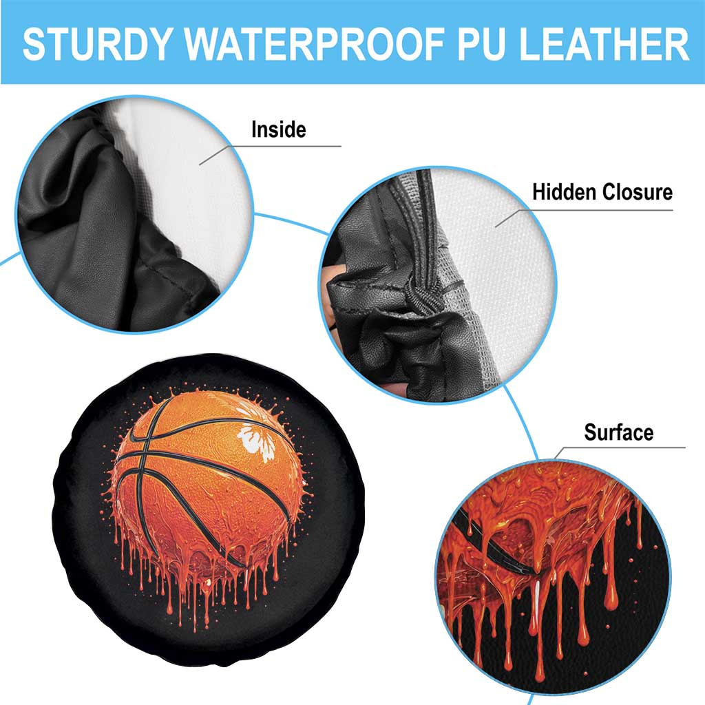 Funny Basketball Drip Splash Graphic Spare Tire Cover