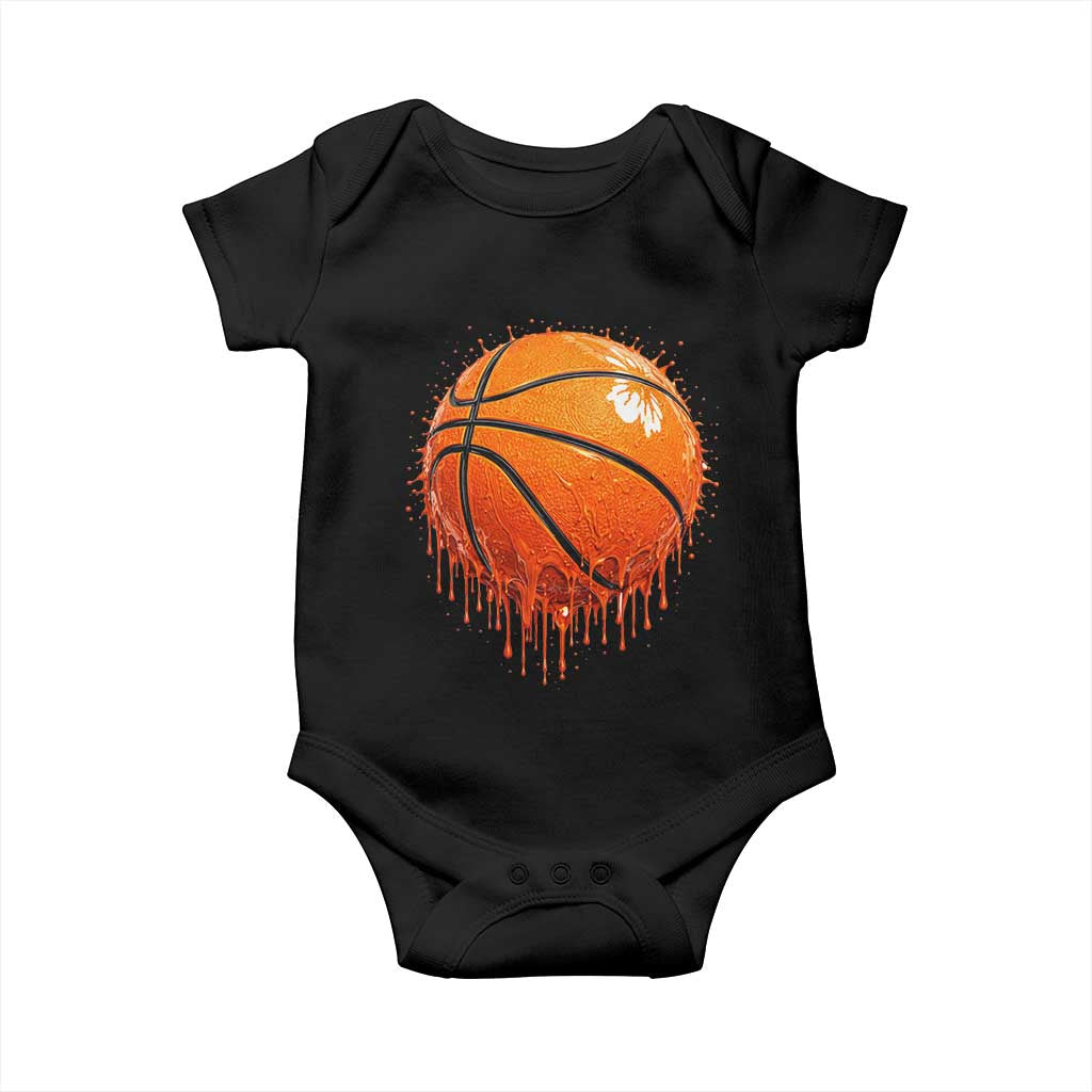 Funny Basketball Drip Splash Graphic Baby Onesie
