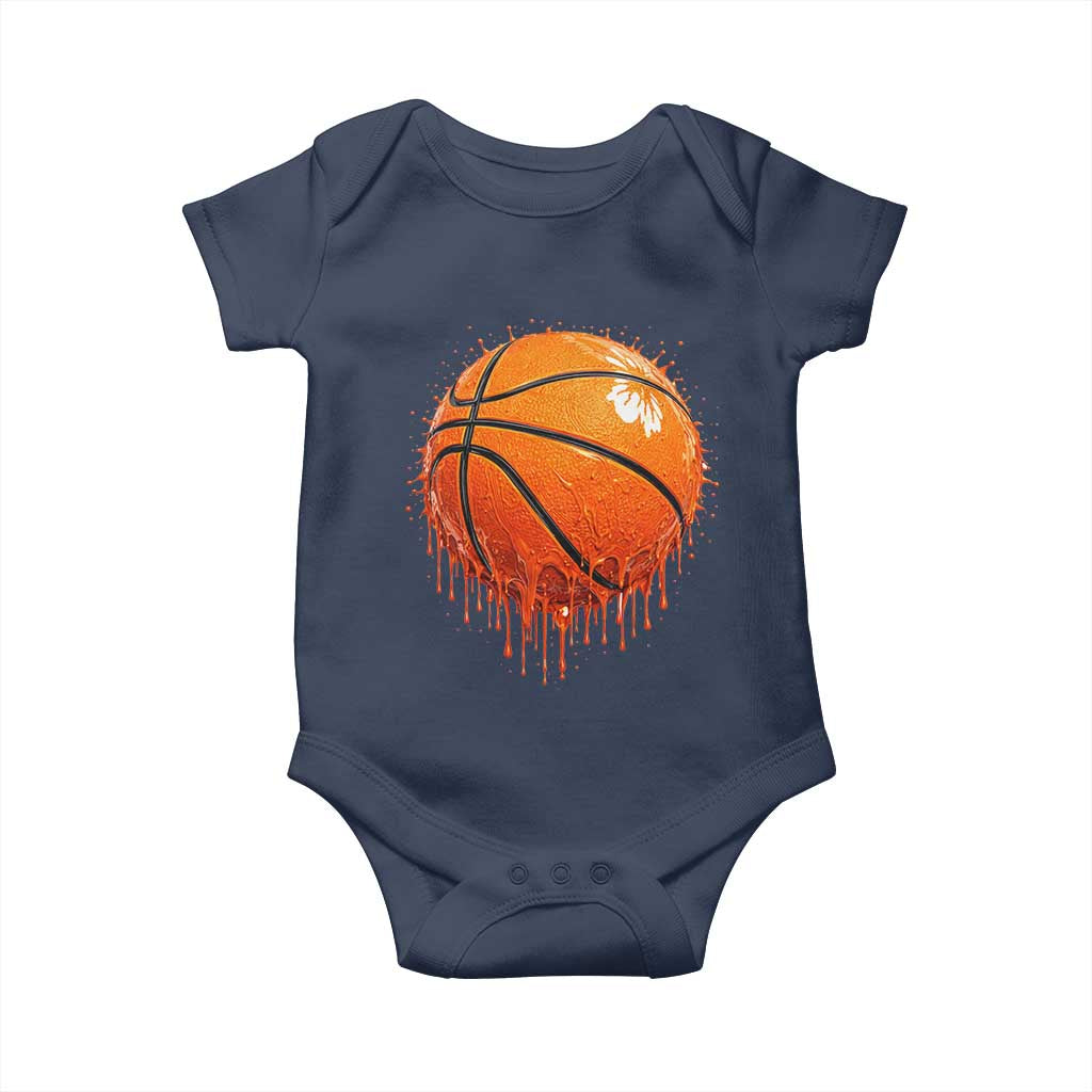 Funny Basketball Drip Splash Graphic Baby Onesie