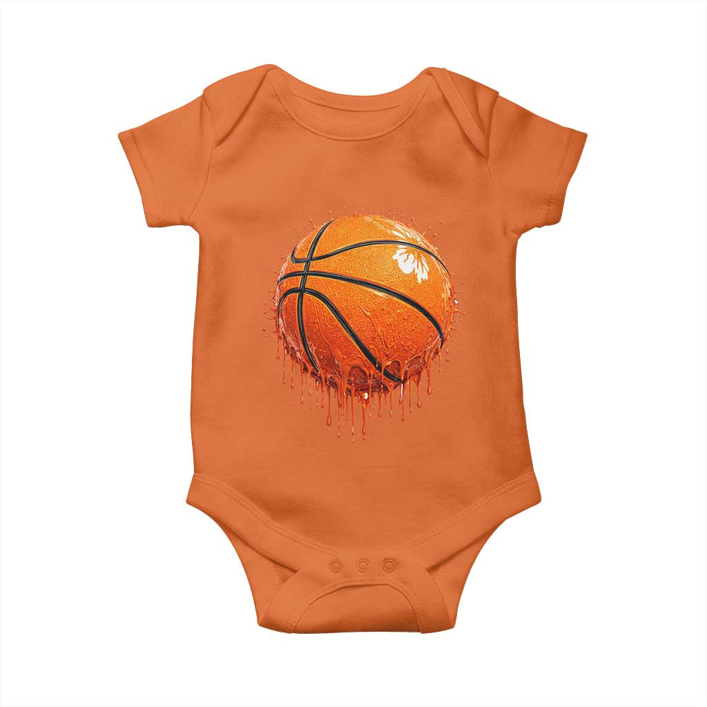 Funny Basketball Drip Splash Graphic Baby Onesie