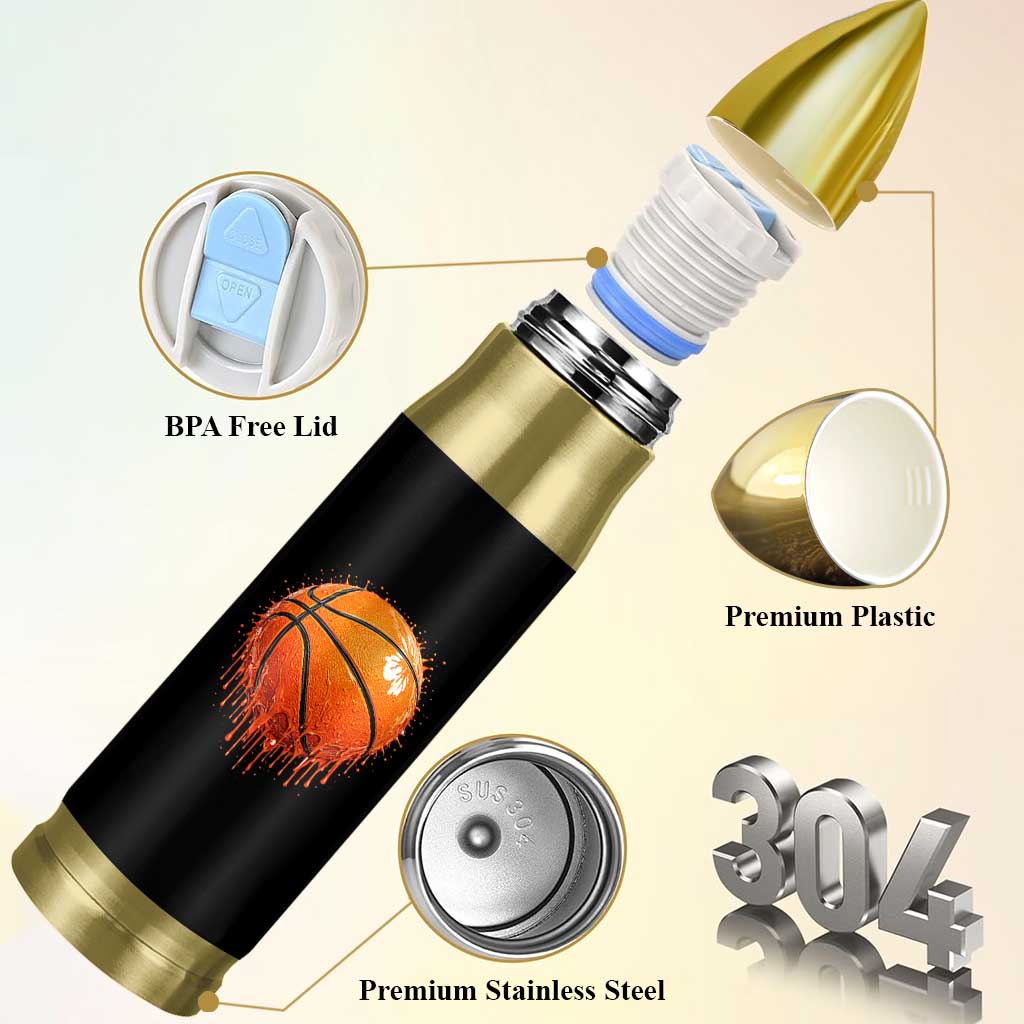 Funny Basketball Drip Splash Graphic Bullet Tumbler