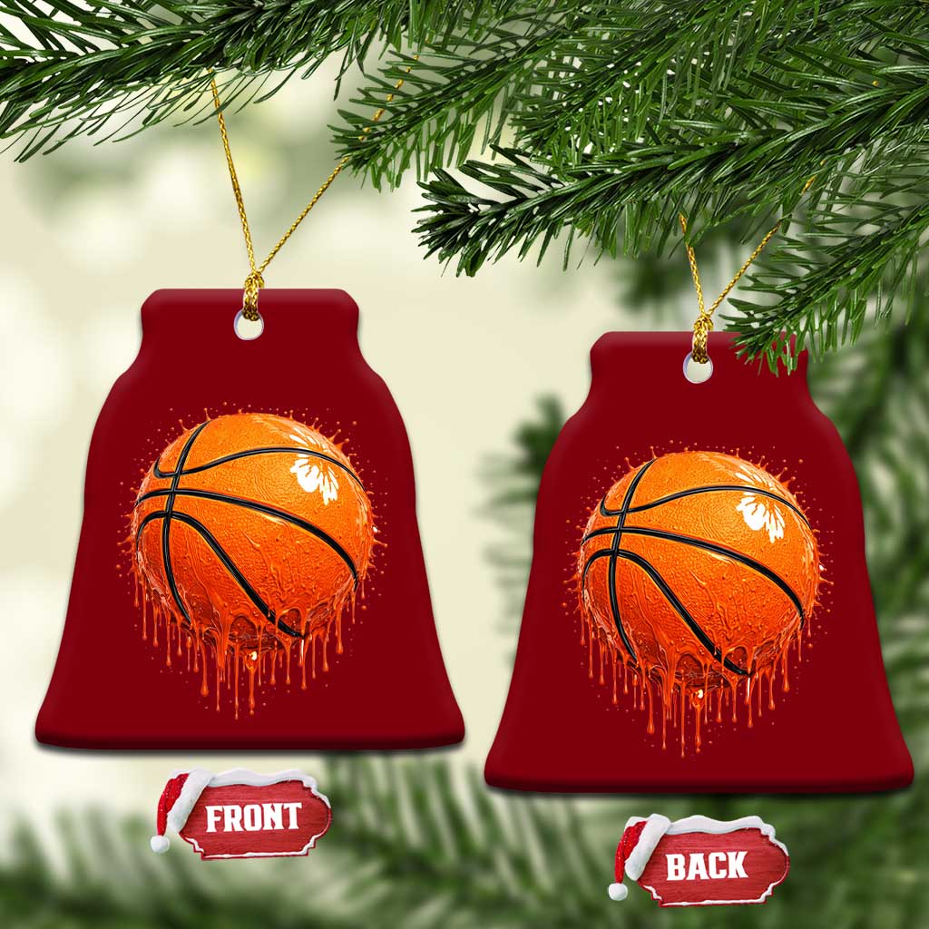 Funny Basketball Drip Splash Graphic Ceramic Ornament