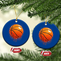 Funny Basketball Drip Splash Graphic Ceramic Ornament