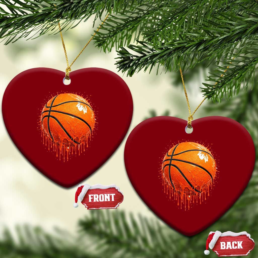 Funny Basketball Drip Splash Graphic Ceramic Ornament