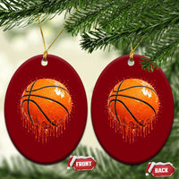 Funny Basketball Drip Splash Graphic Ceramic Ornament