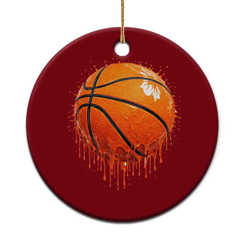 Funny Basketball Drip Splash Graphic Ceramic Ornament