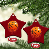 Funny Basketball Drip Splash Graphic Ceramic Ornament