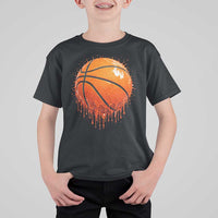 Funny Basketball Drip Splash Graphic T Shirt For Kid