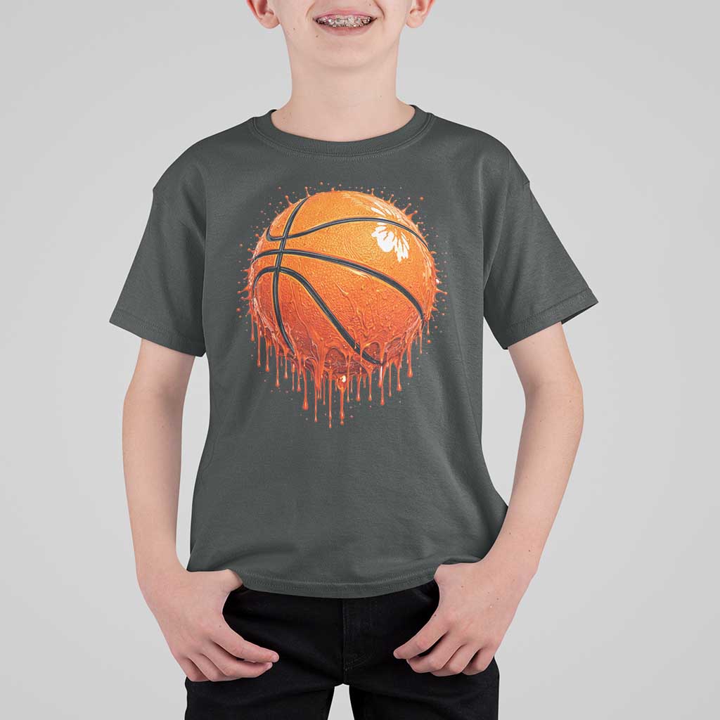 Funny Basketball Drip Splash Graphic T Shirt For Kid