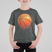 Funny Basketball Drip Splash Graphic T Shirt For Kid